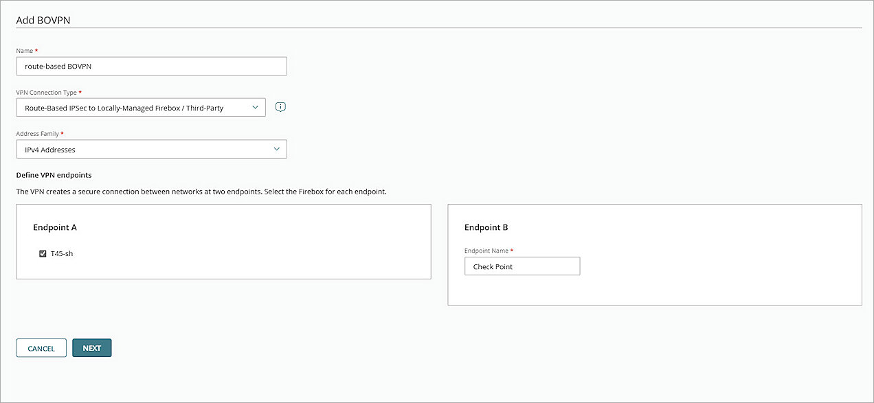 Screenshot of WGC, WGC define VPN endpoints